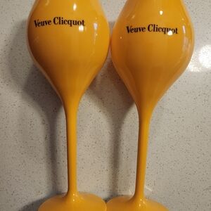 Pair Of Veuve Clicquot Champagne Flutes